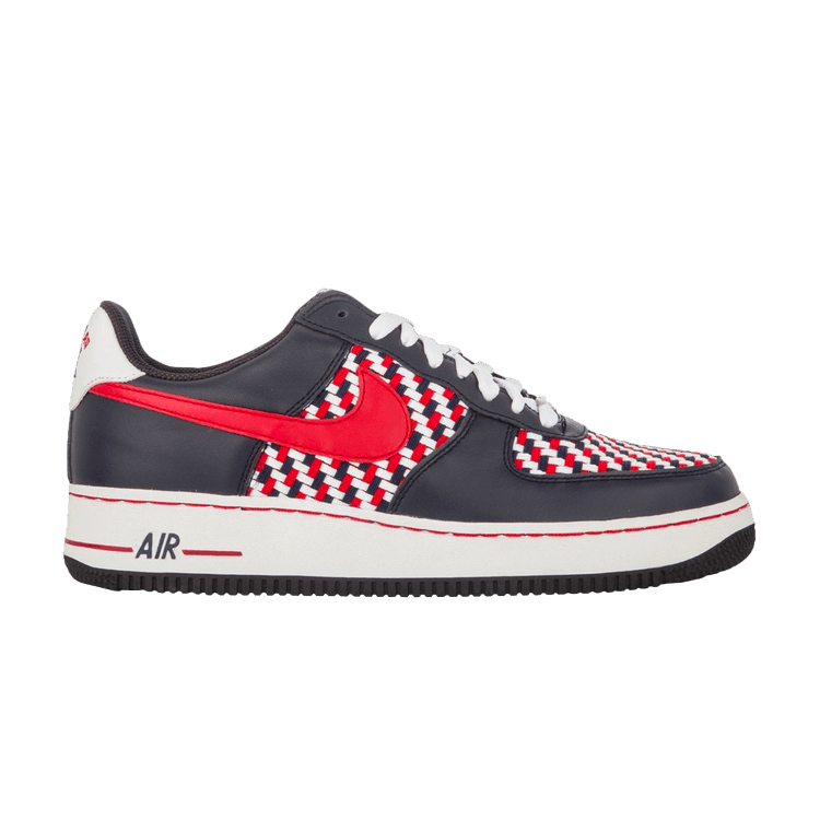 Nike Air Force 1 Premium 'Boston' — Obsidian/Varsity Red-White (Da Bean)