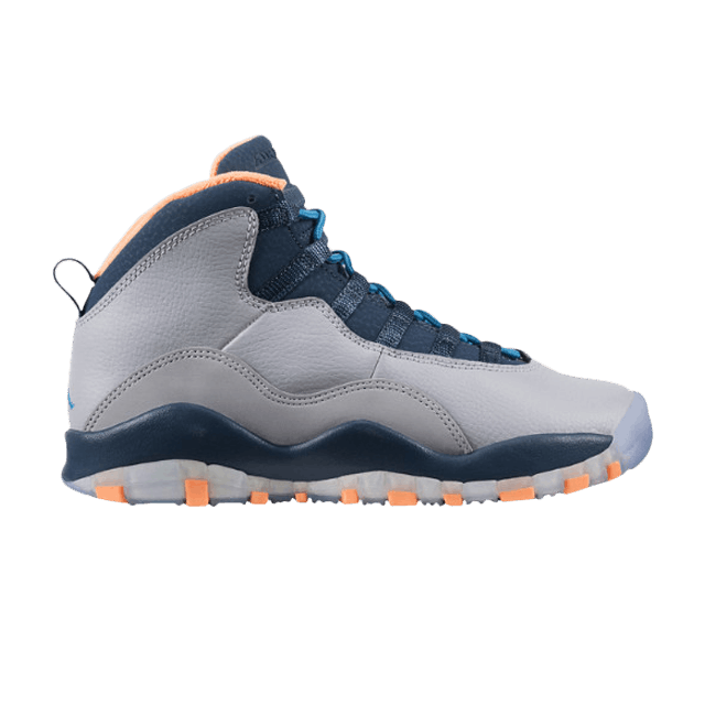 Air Jordan 10 Retro GS 'Bobcats' — Wlf Grey/Dk Pwdr Bl-Nw Slt-Atmc