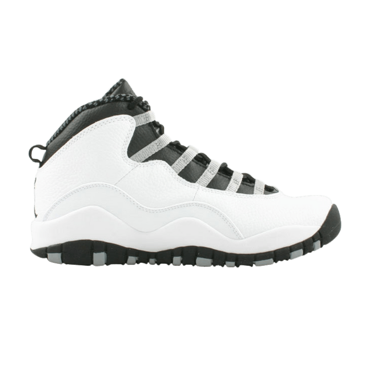 Air Jordan 10 Retro Gs — White/Black-Light Steel Grey-Varsity Red