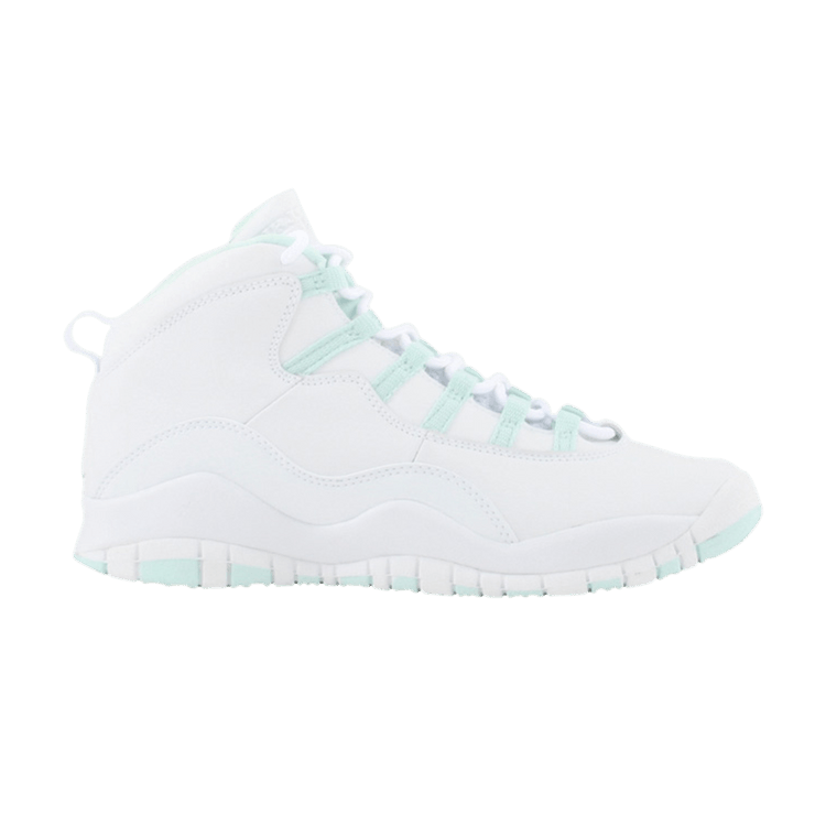 Air Jordan 10 Retro Gs — White/Ice Green-Varsity Red