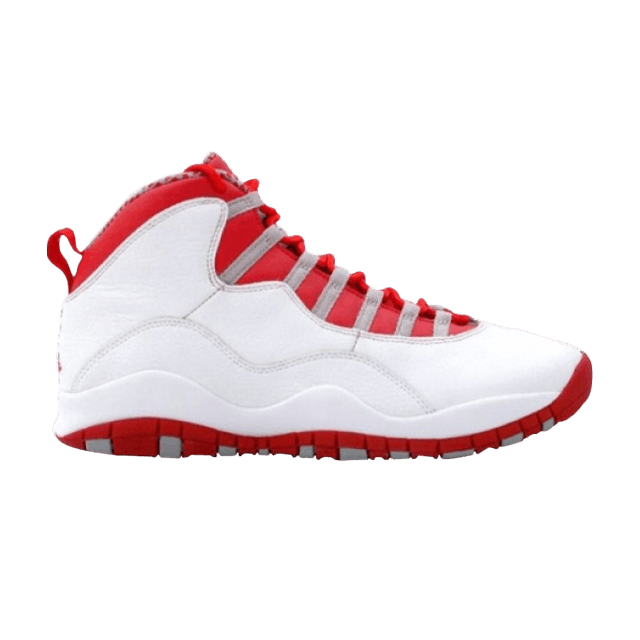 Air Jordan 10 Retro GS — White/Varsity Red-Light Steel Grey-Black