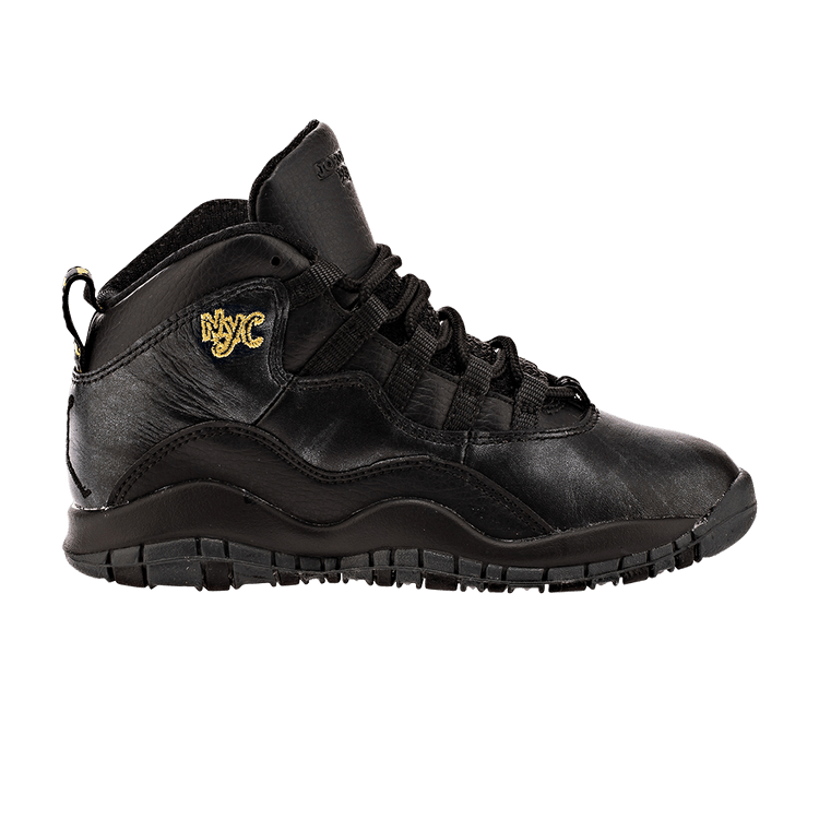 Air Jordan 10 Retro PS 'NYC' — Black/Black-Dark Grey-Metallic Gold