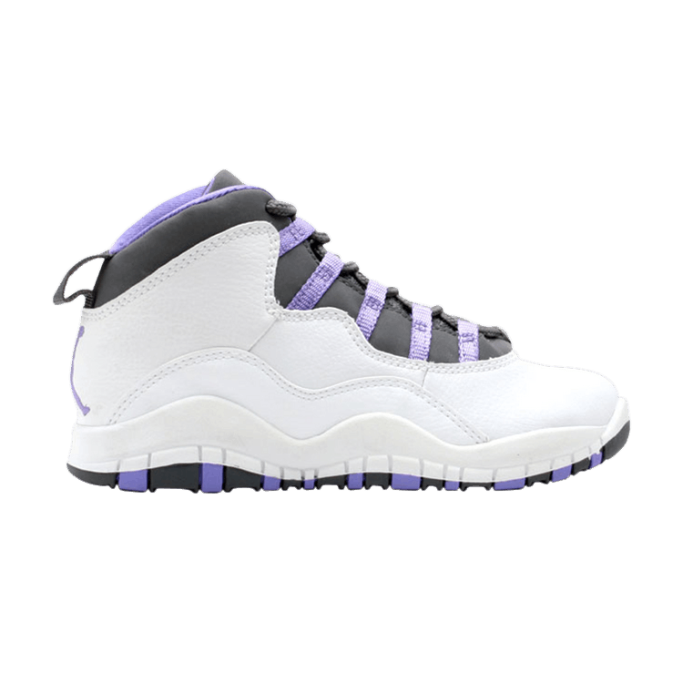 Air Jordan 10 Retro Ps — White/Medium Violet-Light Graphite