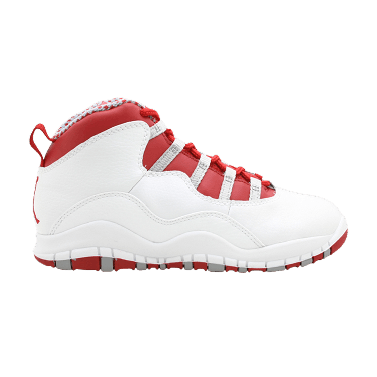 Air Jordan 10 Retro Ps — White/Vred-Lt Steel Grey-Black