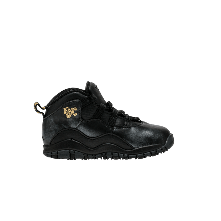 Air Jordan 10 Retro TD 'NYC' — Black/Dark Grey-Metallic Gold-Black