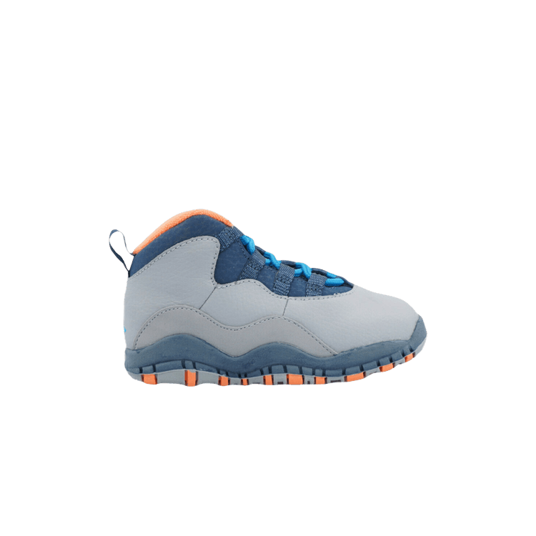 Air Jordan 10 Retro TD 'Bobcats' — Wolf Grey/Dark Powder Blue/New Slate/Atomic Orange