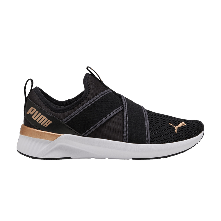 Puma Wmns Softride Harli Slip-On 'Black White Gold' — Black/White/Gold