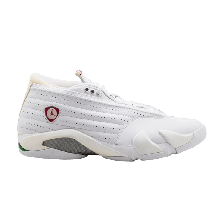 Air Jordan 14 Retro Low GS 'Cerise' — White/Cerise/Classic Green