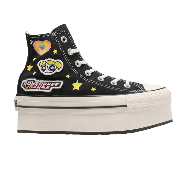 The Powerpuff Girls x Converse Chuck Taylor All Star Chunkyline High GS 'Black' — Black/Egret