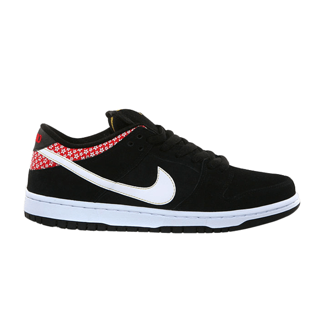 Nike Dunk Low Premium SB 'Firecracker' — black/white-challenge red