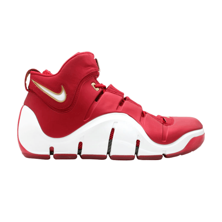 Nike Zoom LeBron 4 'China' — Varsity Red/White-Metallic Gold