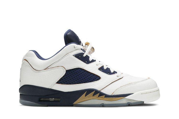 Air Jordan 5 Retro Low 'Dunk From Above' — White/Metallic Gold Star-Midnight Navy