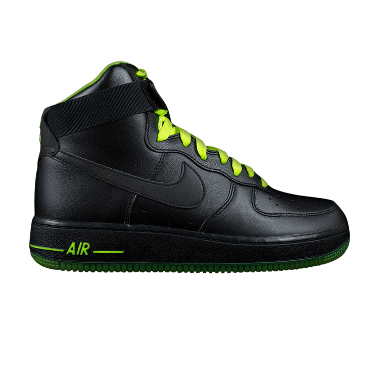 Nike Air Force 1 High 'Black Volt' — Black/Black/Volt