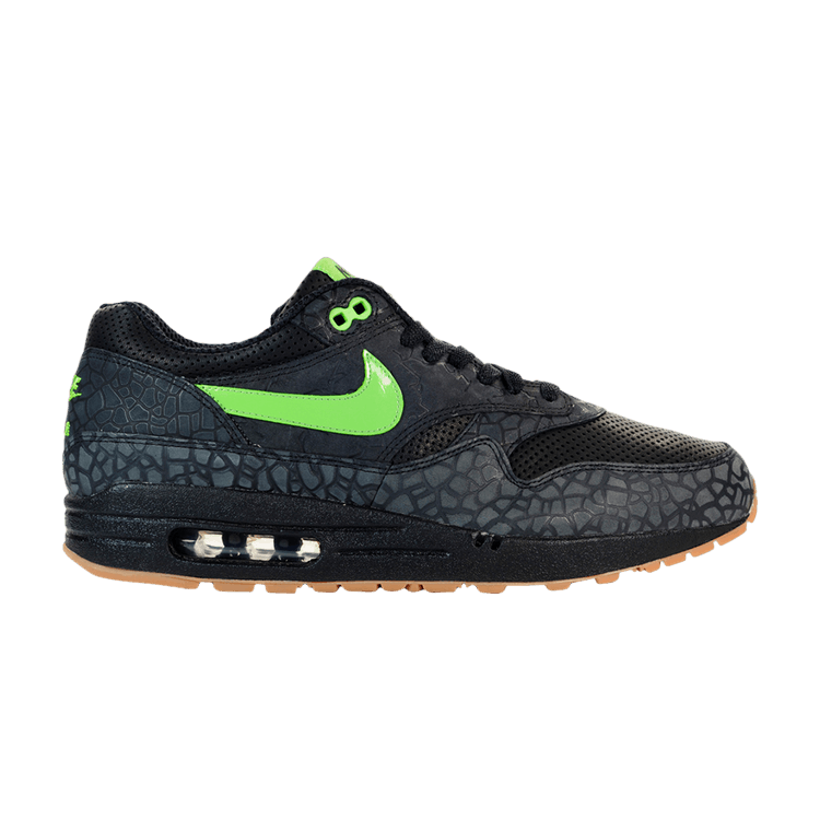 HUF x Nike Air Max 1 Premium 'Hufquake' — Black/Green Bean/White
