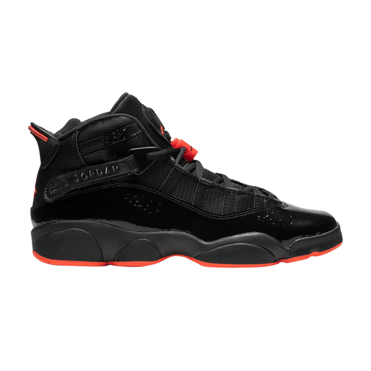Air Jordan 6 Rings GS 'Black Infrared' — Black/Black/Infrared 23