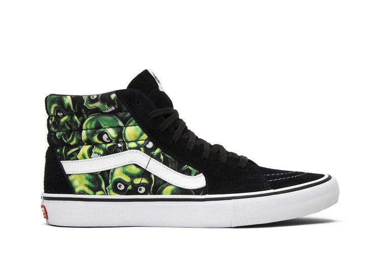 Supreme x Vans Sk8-Hi 'Glow-In-The-Dark Skull Pile' — Black/Green