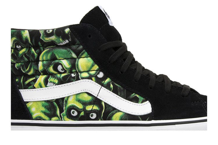 Supreme x Vans Sk8-Hi 'Glow-In-The-Dark Skull Pile' — Black/Green