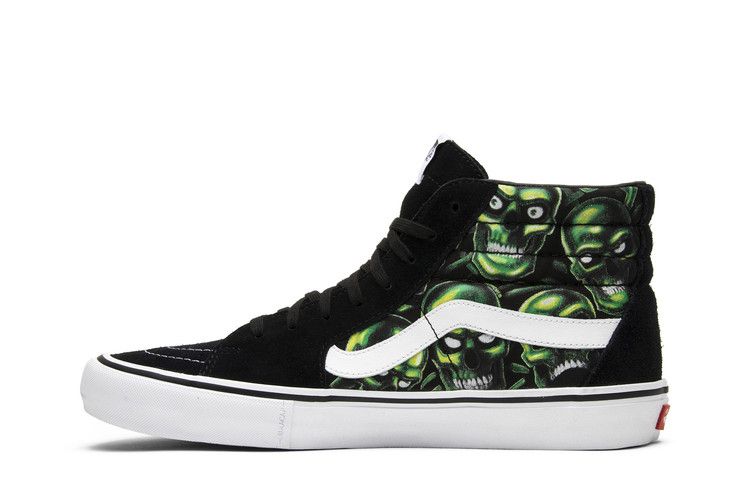 Supreme x Vans Sk8-Hi 'Glow-In-The-Dark Skull Pile' — Black/Green