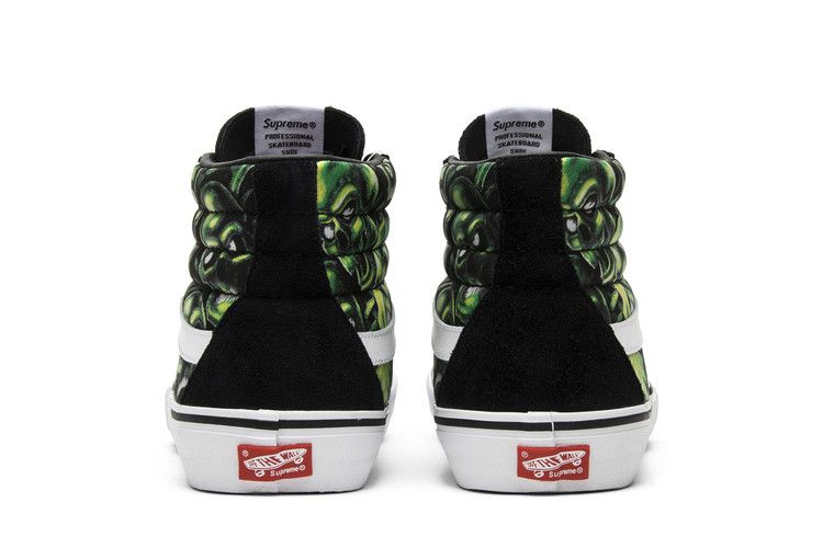 Supreme x Vans Sk8-Hi 'Glow-In-The-Dark Skull Pile' — Black/Green
