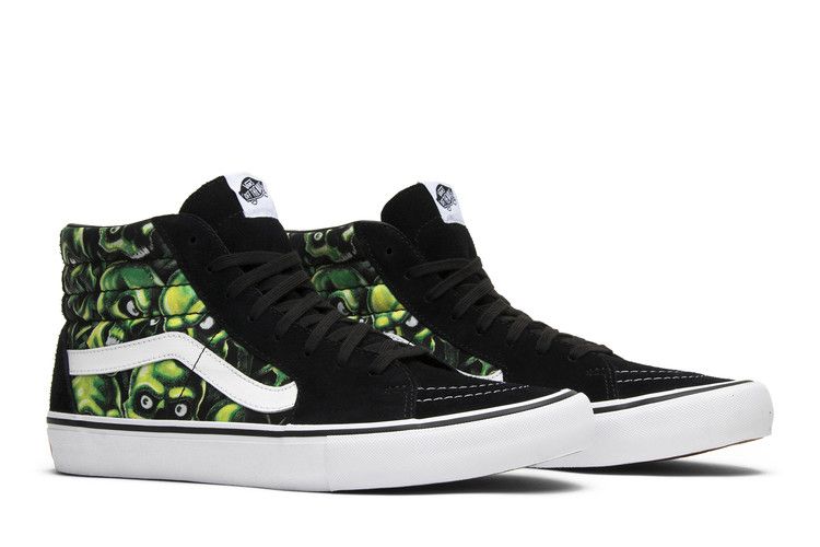 Supreme x Vans Sk8-Hi 'Glow-In-The-Dark Skull Pile' — Black/Green