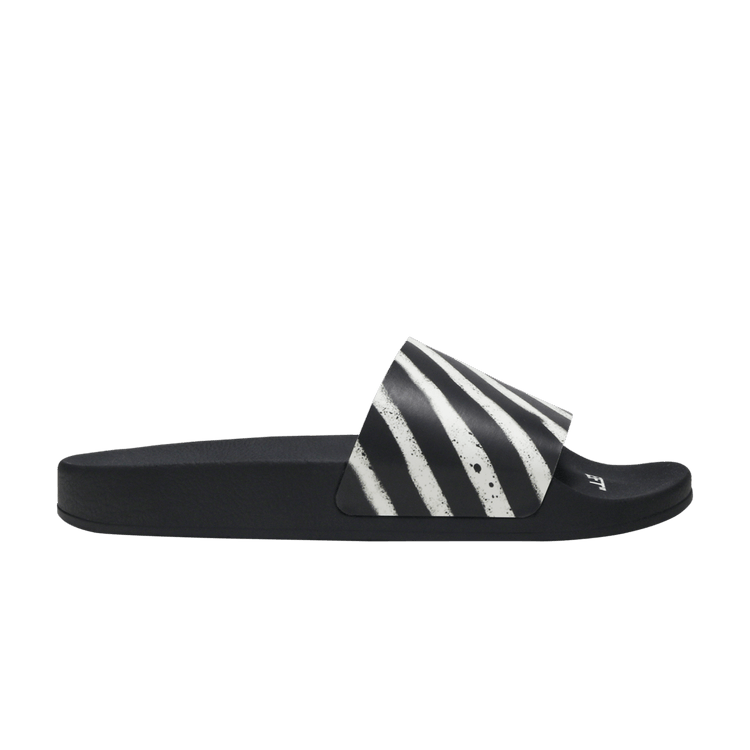 Off-White Spray Stripes Slider 'Black White' — Black/White