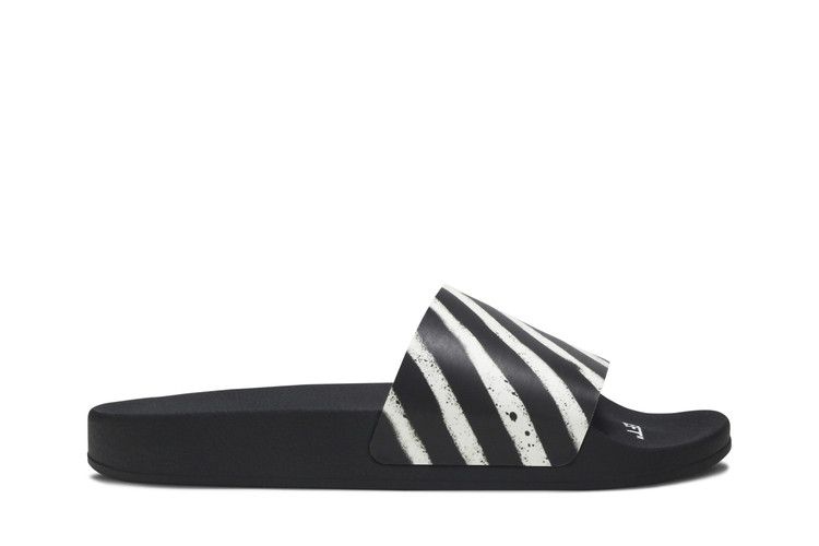 Off-White Spray Stripes Slider 'Black White' — Black/White