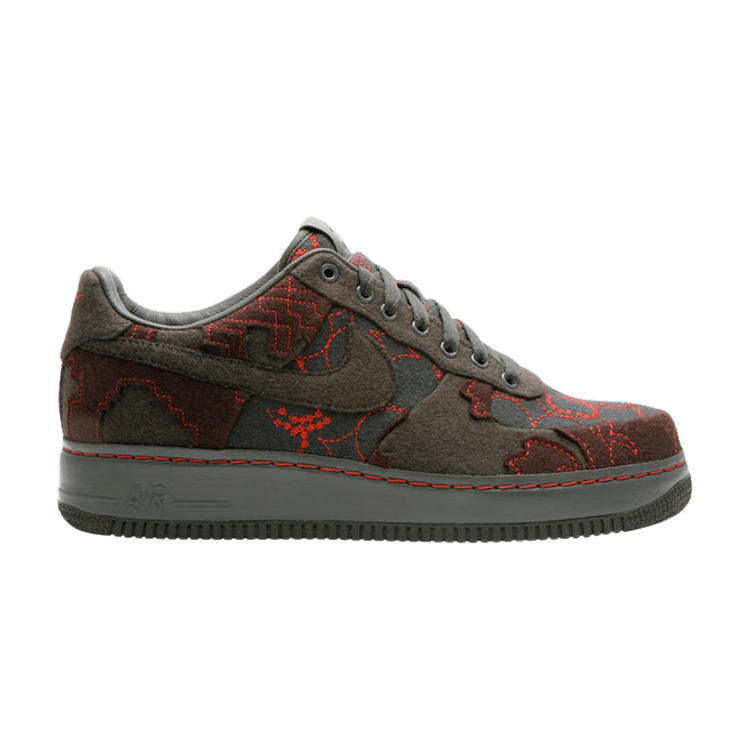 Nike Air Force 1 Low Supreme Tz 'Maharam' — Newsprint/Dark Loden-Drgn Red