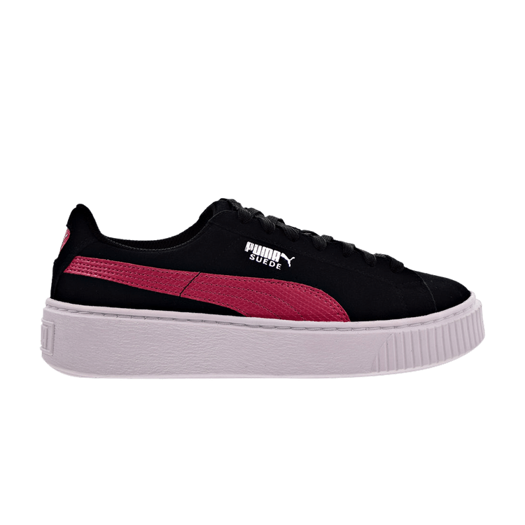 Puma Suede Platform Jr 'Snake - Black Love Potion' — Black/Love Potion