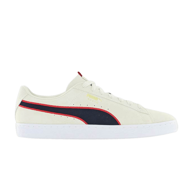 Puma Suede Classic 'Sport Stripes' — Vaporous Grey/Ribbon Red/Peacoat