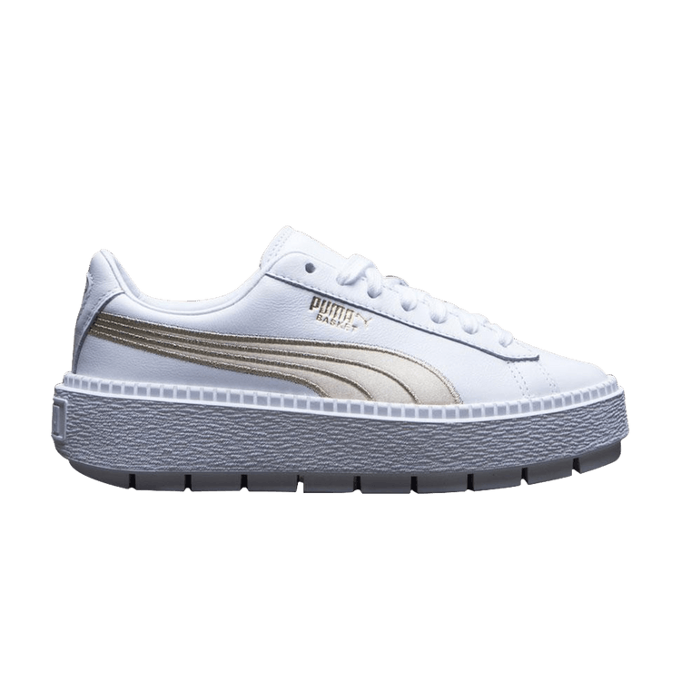 Puma Wmns Platform Trace 'White Varsity' — Puma White/Metallic Gold