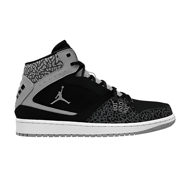 Air Jordan 1 Flight 'Black Grey Elephant' — Black/Medium Grey/White