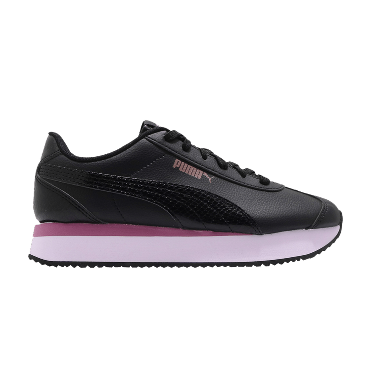 Puma Wmns Turin-0 Stacked 'Snake - Black Violet' — Black/Black