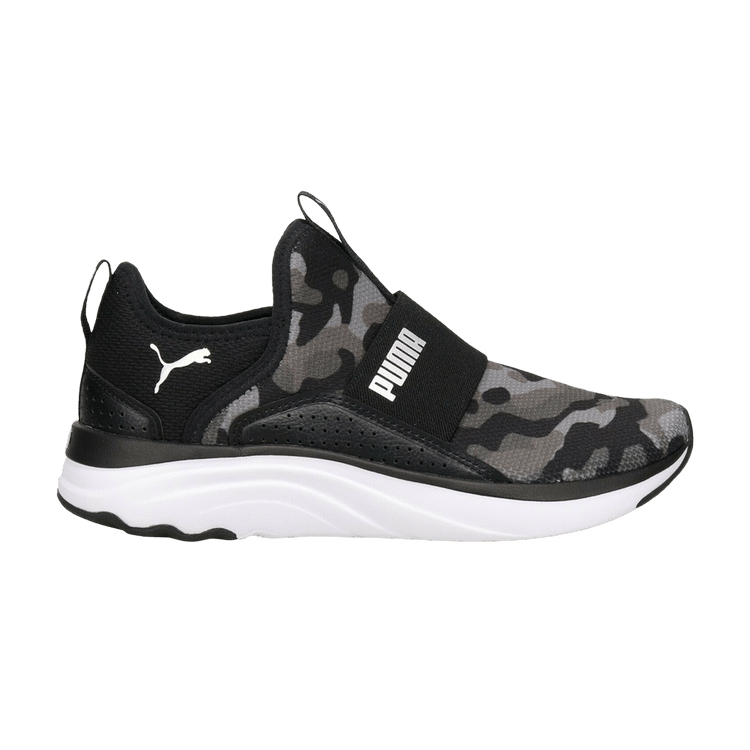 Puma Wmns Softride Sophia Slip-On 'Black Camo' — Black/Silver