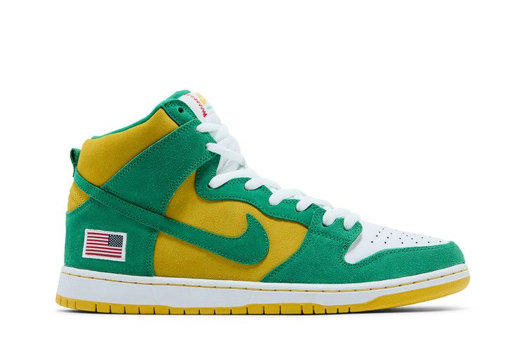 Nike Dunk High Pro SB 'Oakland Athletics' — stdm grn/stdm grn-blk spd yllw (2)
