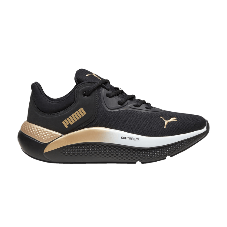 Puma Wmns Softride Pro 'Molten Metal - Black' — Black/Gold/Matte Gold