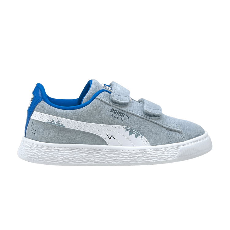 Puma Suede Lil Little Kid 'Shark' — Blue Fog/White