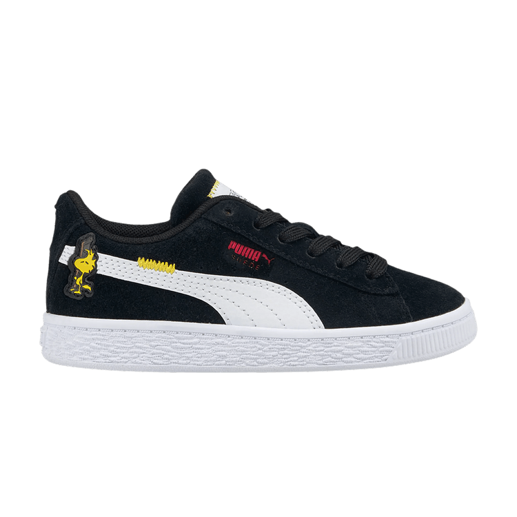 Puma PEANUTS x Suede Classic 21 Little Kid 'Snoopy, Woodstock and Charlie Brown' — Black/White