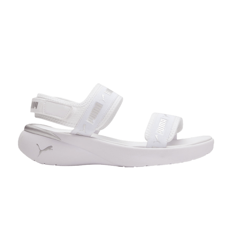 Puma Wmns Sportie Sandal 'White Metallic Silver' — White/Black
