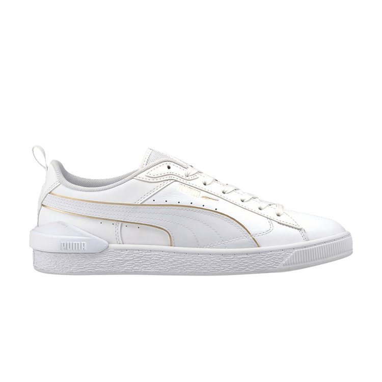 Puma Suede Bloc 'Liquid Metal - White Team Gold' — White/Team Gold