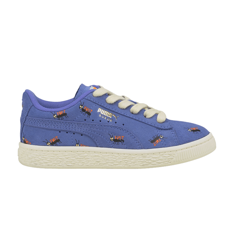 Puma Tinycottons x Suede Little Kid 'Tiny Ants' — Baja Blue/Whisper White