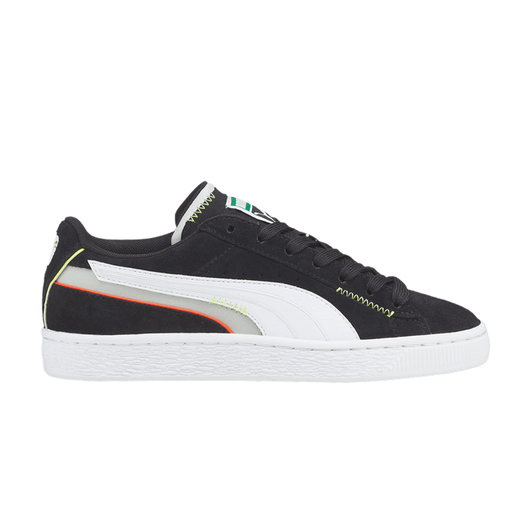 Puma Suede Jr 'Displaced - Black Harbor Mist' — Black/White/Harbor Mist