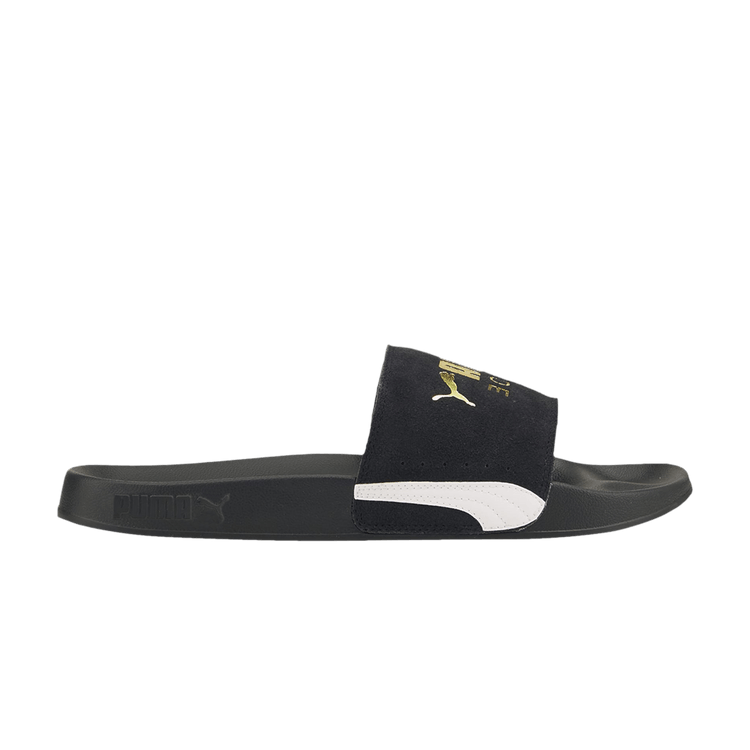 Puma Leadcat 2.0 Suede Classic Slide 'Black' — Black/Team Gold