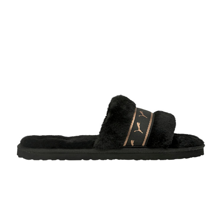 Puma Wmns Fluff Remix Slide 'Black Rose Gold' — Black/Rose Gold