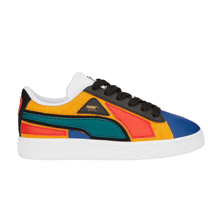 Puma Suede Little Kid 'Layers - Blazing Blue Varsity Green' — Blazing Blue/Varsity Green/White