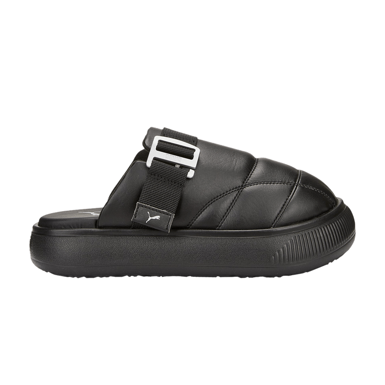 Puma Wmns Suede Mayu Leather Mule 'Black Silver' — Black/Black/Silver