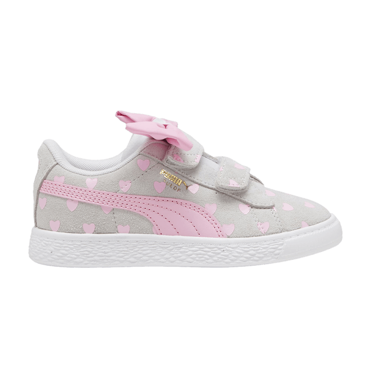 Puma Suede Classic Re-Bow Little Kid 'Hearts - Silver Mist' — Silver Mist/Pink Lilac