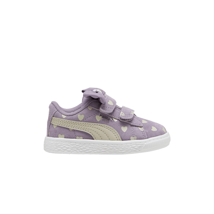 Puma Suede Classic Re-Bow Velcro Toddler 'Hearts - Pale Plum' — Pale Plum/Desert Dust