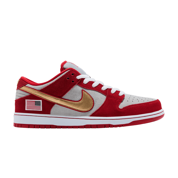 Nike SB Dunk Low 'Nasty Boys' — Red/White/Gold