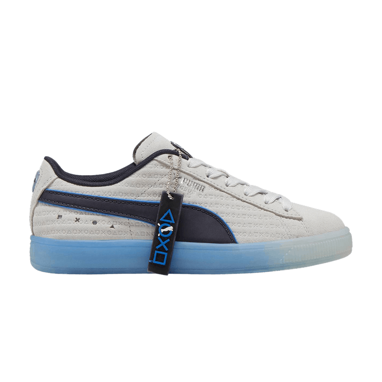 PlayStation x Puma Suede Big Kid 'Glacial Grey' — Glacial Grey/New Navy