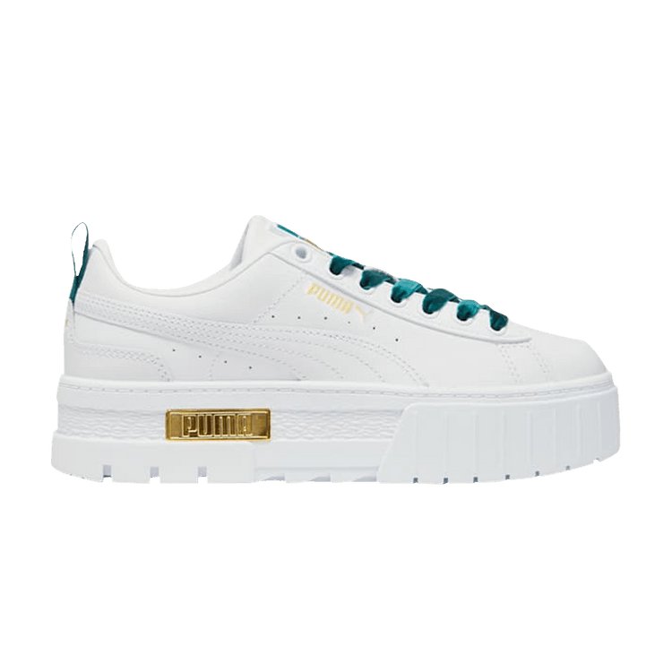 Puma Wmns Mayze Heritage Velvet 'White Malachite' — PUMA White-Malachite-Puma Team Gold